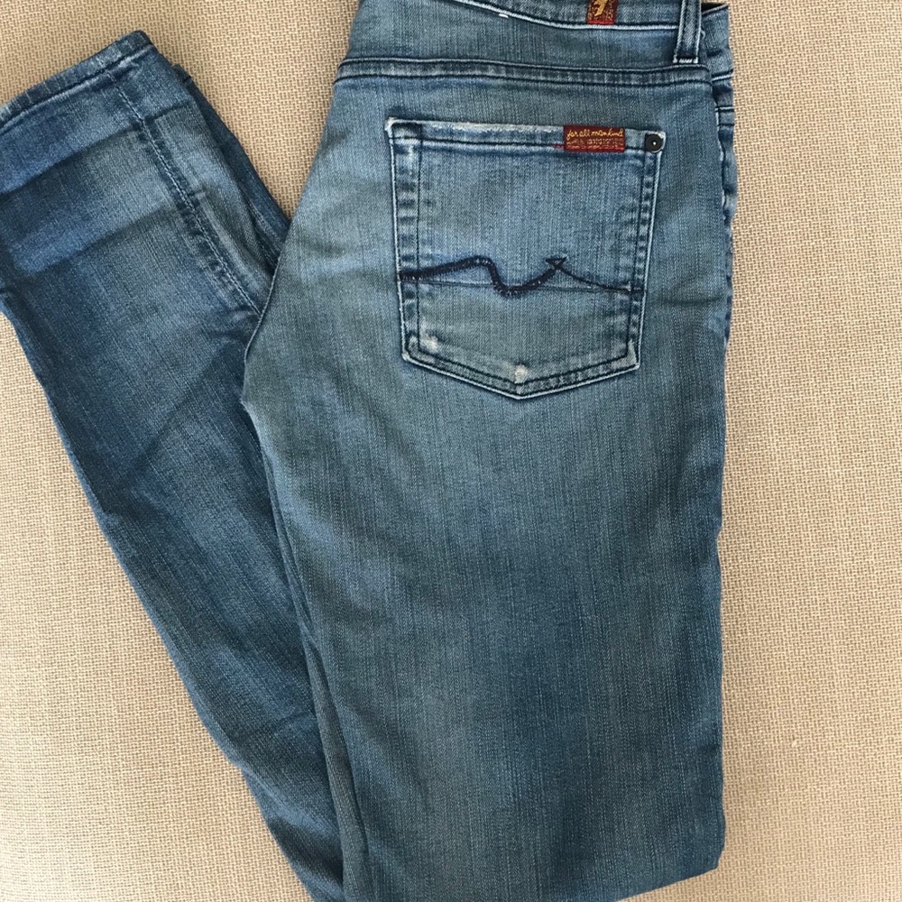 7 for All Mankind Roxanne Mid Rise Skinny Jeans